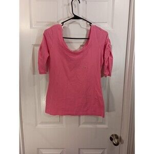 NY&C T Shirt Size S Pink 3/4 Puff Sleeve